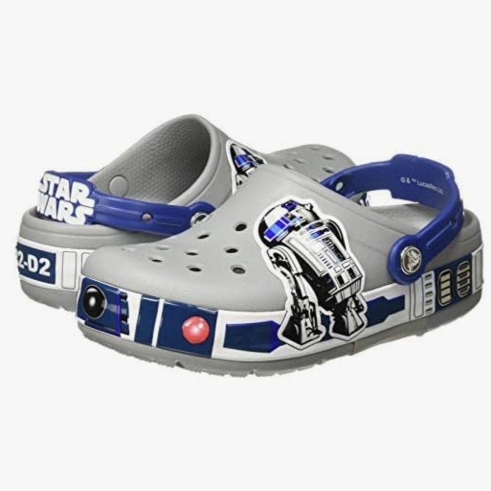 Crocs C6 Crocband Light-Up R2D2 Star Wars Gray Blue Sabot Clog